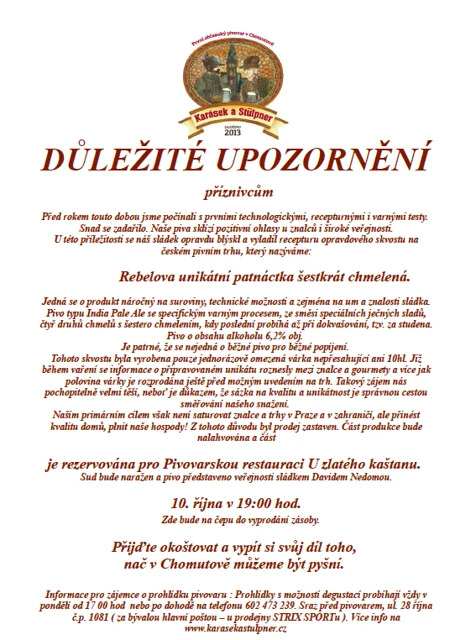 Důležité říjnové upozornění